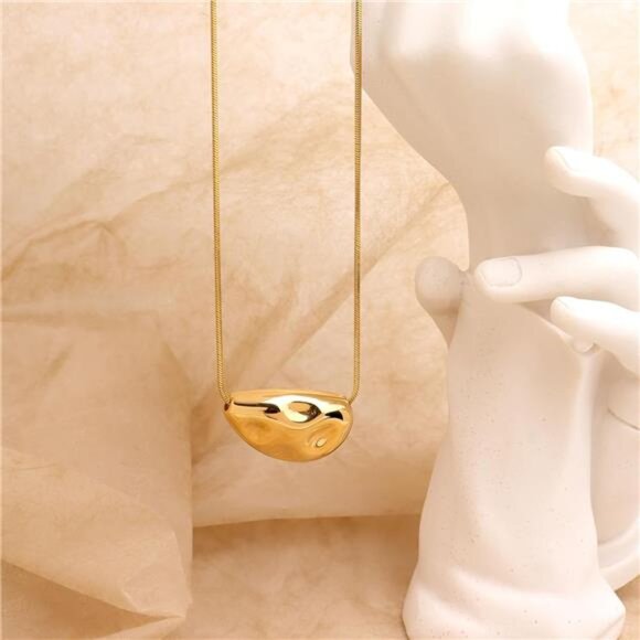 Chunky Snake Chain Necklace | Stainless Steel Pendant 21.5” + Extender - Picture 4 of 7